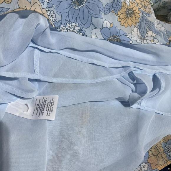 J. Crew Floral Long Sleeve Swing Dress Blue Floral Excellent Like New 6 - Picture 5 of 6